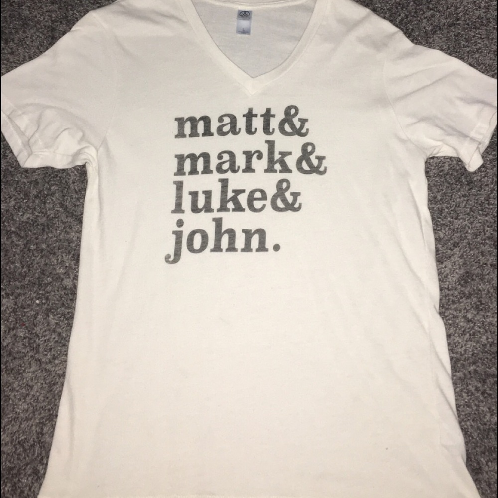“matt & mark & luke & john.” bible t-shirt